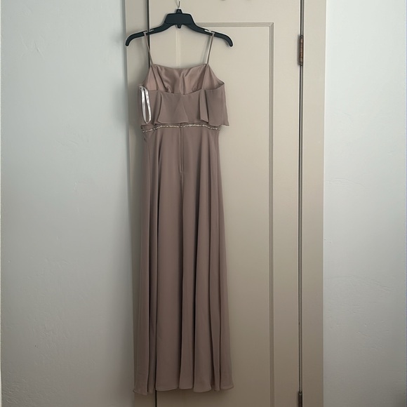 Christina Wu Collection Dress in Taupe - Picture 2 of 4